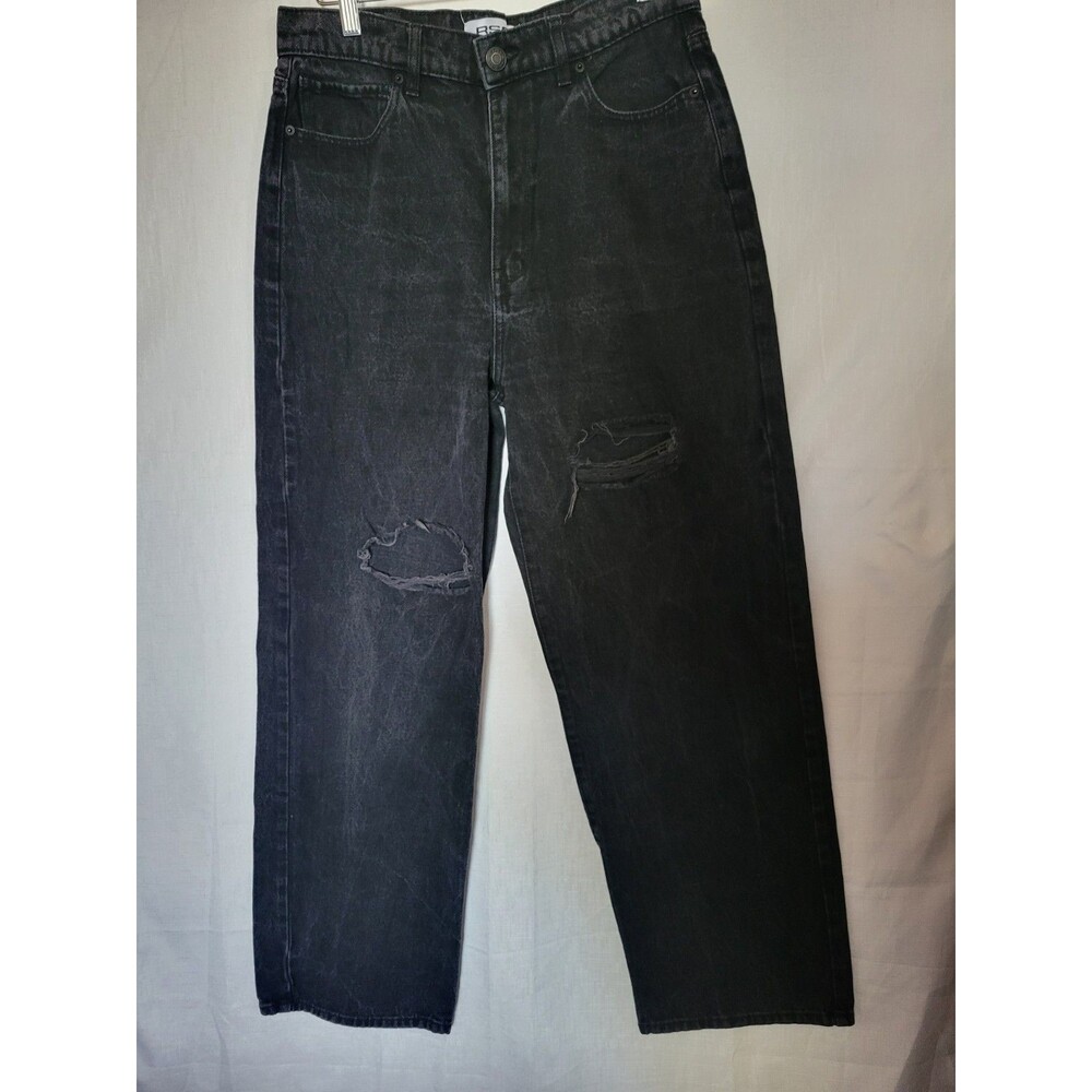 RSQ Men's Black Distressed  Baggy Jeans Straight Leg Size 31 New